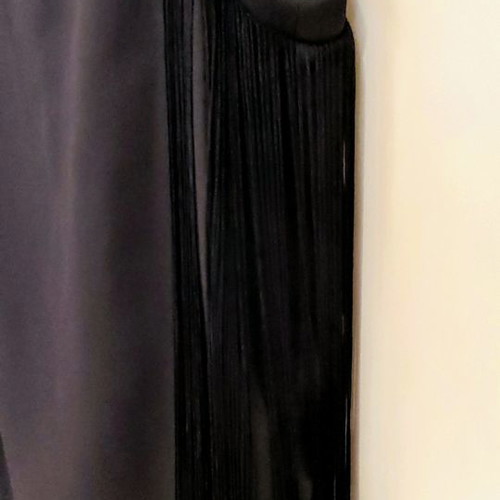 Black blouse with fringes used and black evening dress