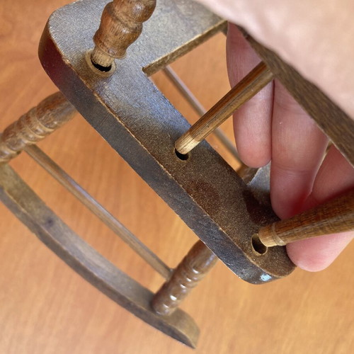 Handmade vintage decorative mini rocking chair with coaster set