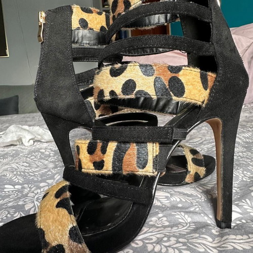 BSB Animal Print sandals used, size 37, black