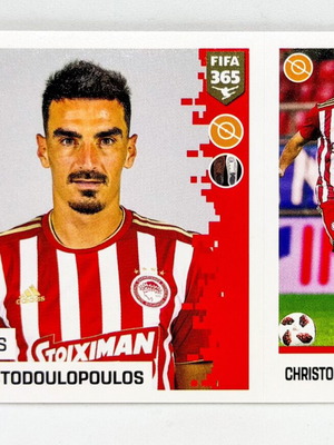 Panini FIFA 365 Sticker Lazaros Christodoulopoulos Olympiacos FC mint condition