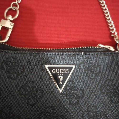 Guess Orlina shoulder and handbag with chain, like new, black and gray