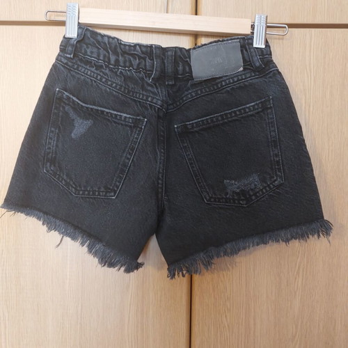Zara black girls' denim shorts like new, size 146 cm, age 12