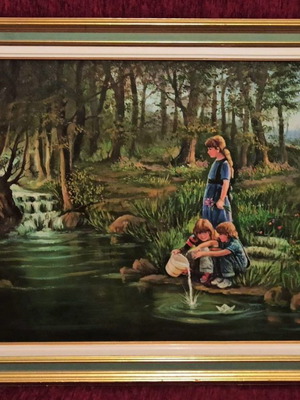 Signed oil painting on canvas with frame like new
