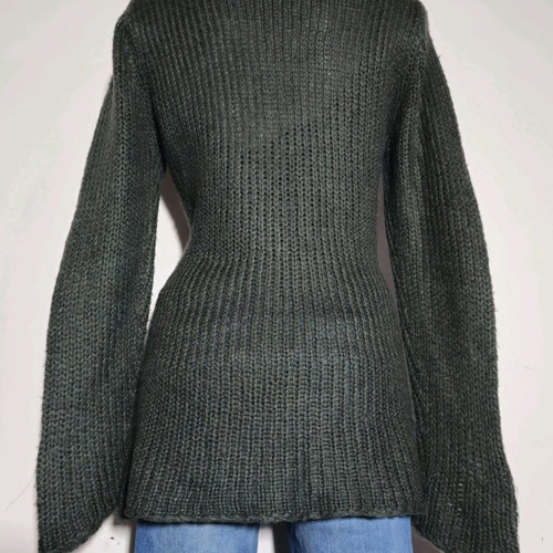 Handmade retro knit sweater with patchwork design like new