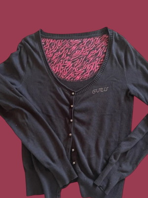 Guess cardigan like new, size small, black with stud buttons
