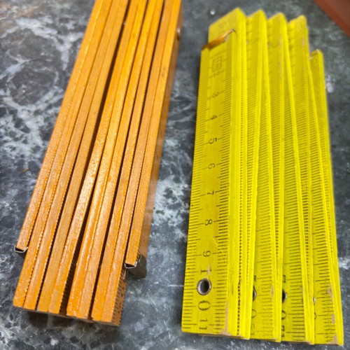 Wooden folding rulers set used