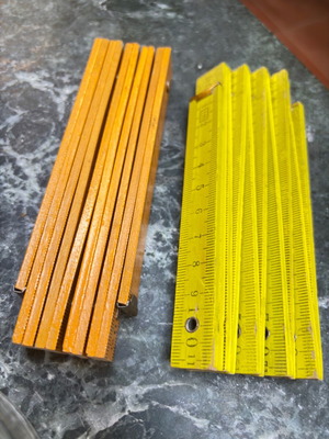 Wooden folding rulers set used
