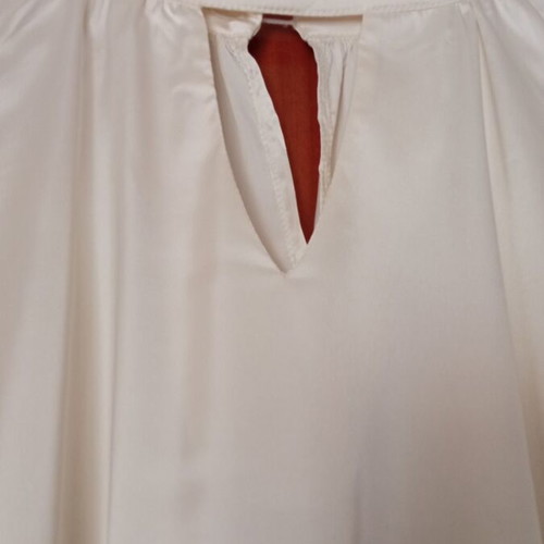 Shein satin blouse with wide batwing sleeves, cream
