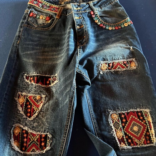 Desigual women's jeans like new, multicolor