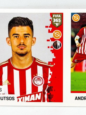 Panini FIFA 365 Thanasis Androutsos Sticker mint condition, Olympiacos FC