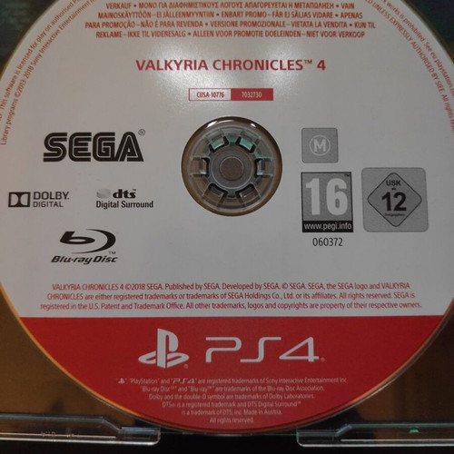 Valkyria Chronicles 4 for PS4 like new