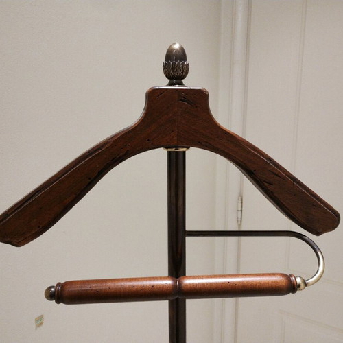 Capanni floor coat rack new with aged wood and brass