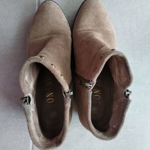 Sonnax suede ankle boots used, beige, size 36, 4 cm heel