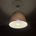 Fabric ceiling light like new, gray-beige