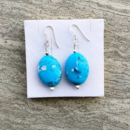 925 Turquoise Earrings new, silver with stones