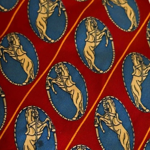 Gucci luxury silk vintage tie new, blue and red