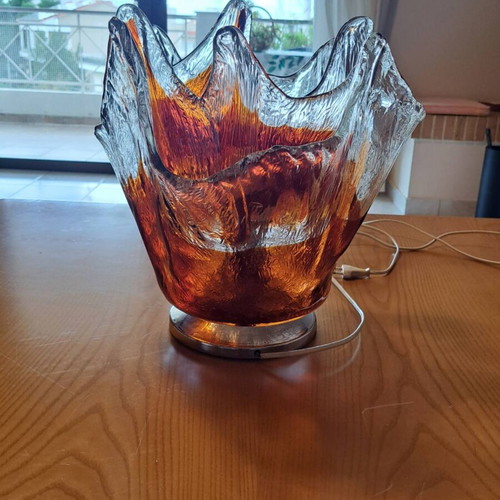 Vintage table lamp made of blown glass Murano like new