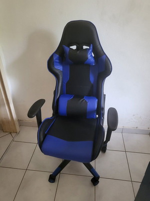 Gaming καρέκλα Bucket μπλε-μαύρη εργονομική, καινούργια, συναρμολογημένη