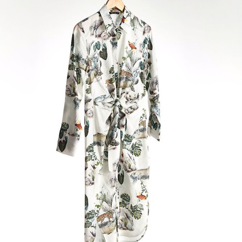 Kimono with tropical safari print like new, size S