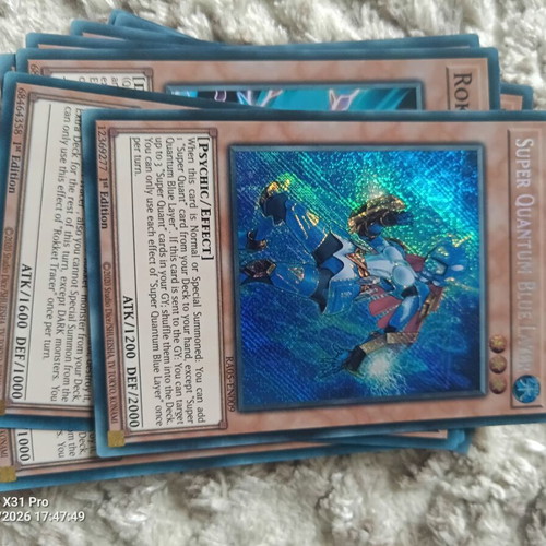Yu-Gi-Oh Super Quantum Blue Layer V.3 Secret Rare card like new