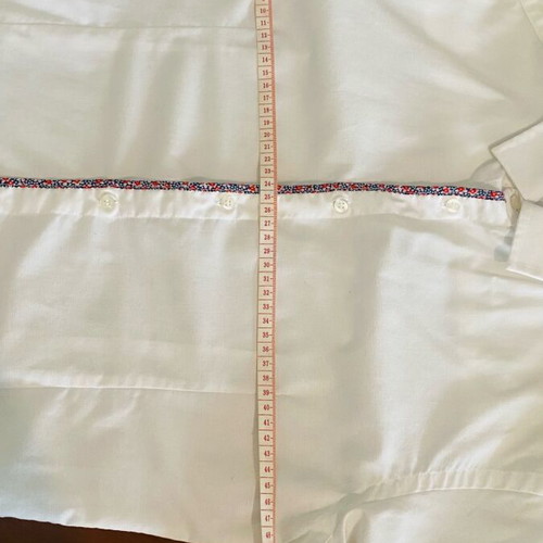 Spago Uomo white shirt size M like new with floral stripe