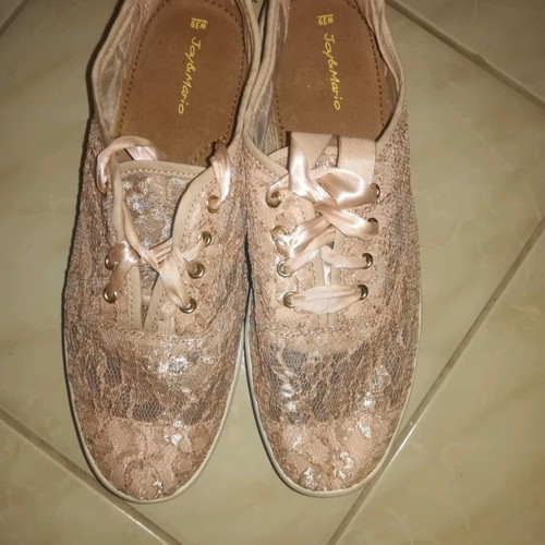 Joy and Mario lace beige sneakers used, size 39, with platform