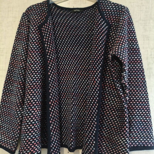 Esmara women's knitted cardigan medium blue pink textured knit like new
