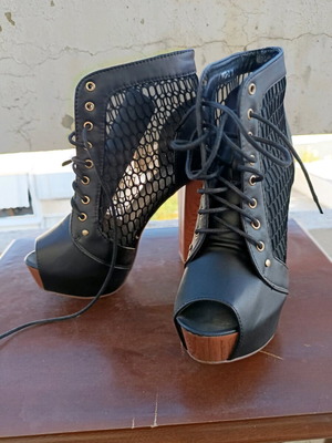 Altamoda women's ankle boot sandals used, size 38, black