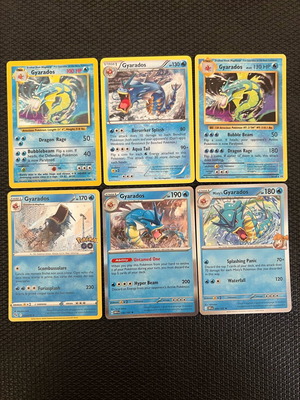 Pokemon TCG κάρτες συλλογής Gyarados μεταχειρισμένες, σετ 6 τεμαχίων