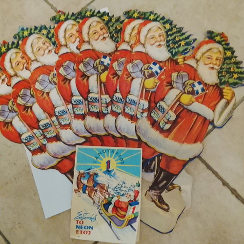 Vintage Santa Claus collectible figures card 1965 used