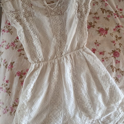 Abercrombie & Fitch lace playsuit romper, white, size M