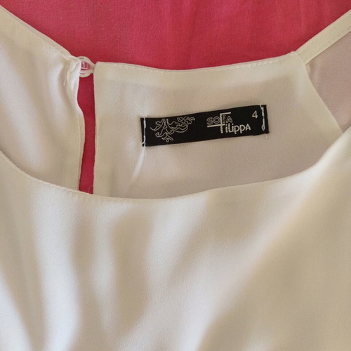 Sofia Filippa No4 white blouse used with double ruffles on sleeves XL