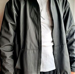Stylish grey black leather jacket for men,Size  L/XL