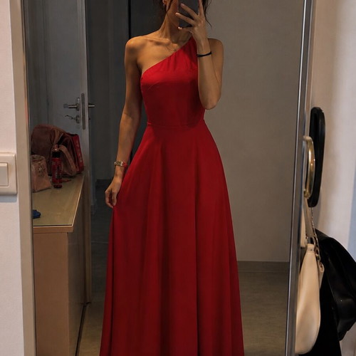 Red formal evening dress, sizes S/M