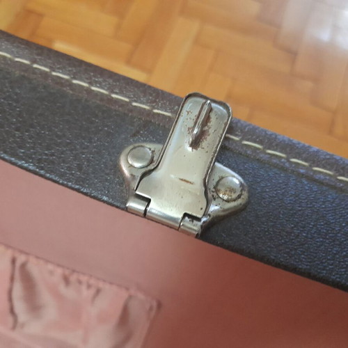 Vintage leather suitcase 1960s, brown