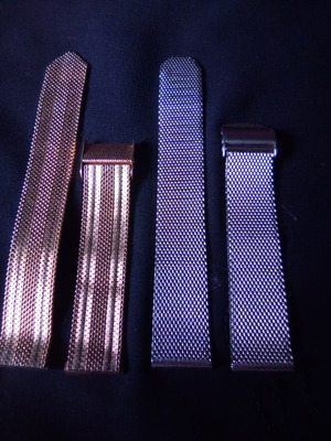 Vintage μπρασελέ ρολογιού μεταχειρισμένα, ένα επίχρυσο 1/10 18Κ και ένα ασημί