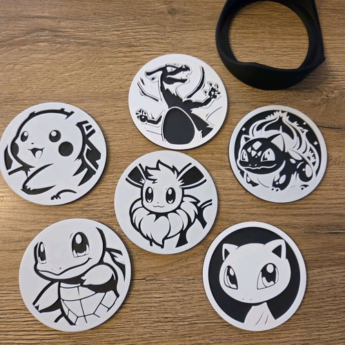Pokémon coasters set of 6 with holder like new
