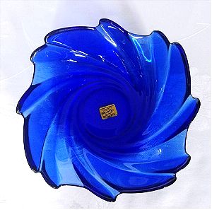 Μικρό μπολ Arcoroc "Amazone" Cobalt Blue Square France 95'.