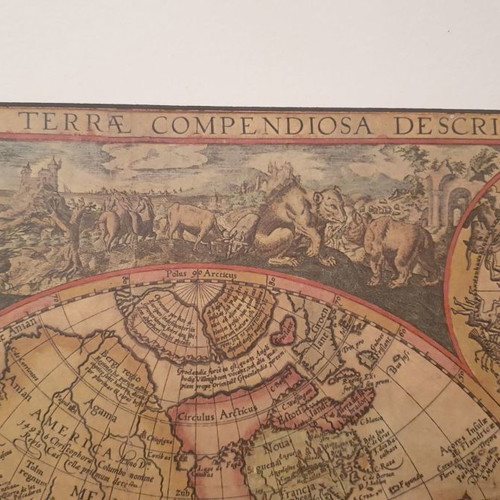 Decorative map used, 52x36 cm