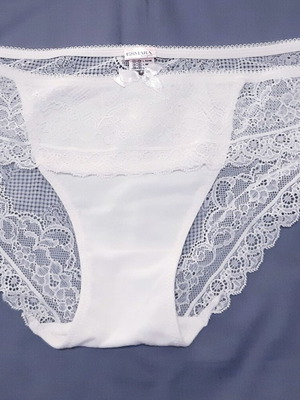 Esmara Large white cotton lace panties