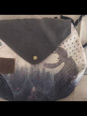 Lazy Day fabric crossbody bag with leather details