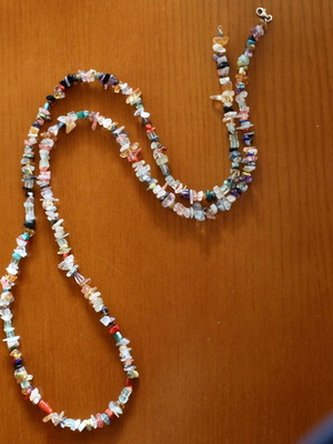 Necklace with colored stones used