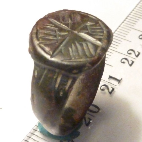 Old Revival Bronze Ring with Cross used