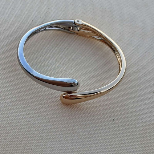 Two-tone bracelet stainless steel gold and silver, new