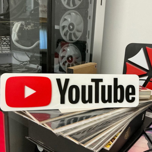 Youtube logo large decorative PLA new