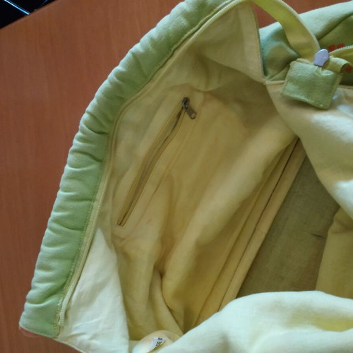 Women's bag like new, canvas with embroidery