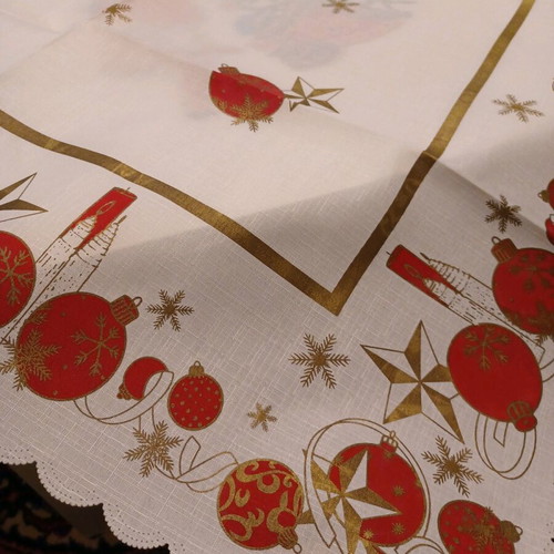 Christmas table linens new, set of 3 square tablecloths