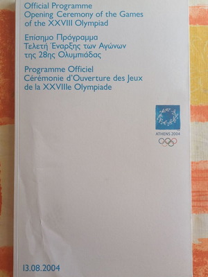 Athens 2004 Olympic Games official opening ceremony program used