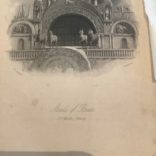 Chalcography 1830 Venice The Stolen Horses used 20x14cm