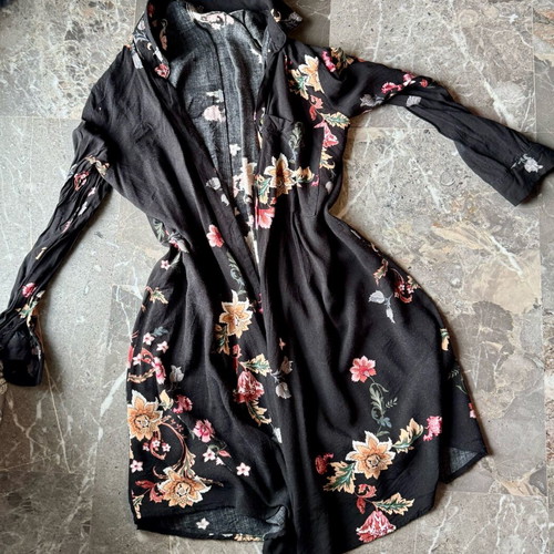 Arena black floral women's long shirt like new